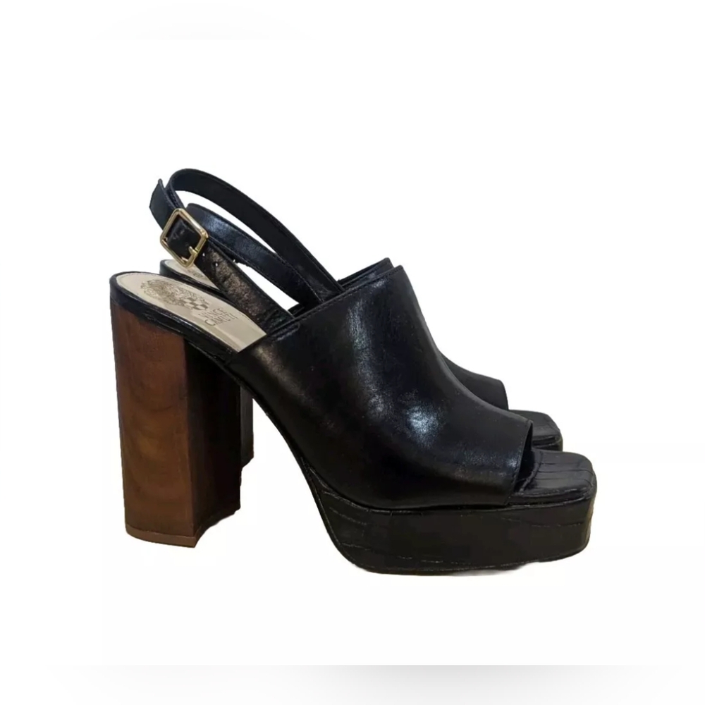 Chunky Black Platform Sovetta Heels Vince Camuto sz 10